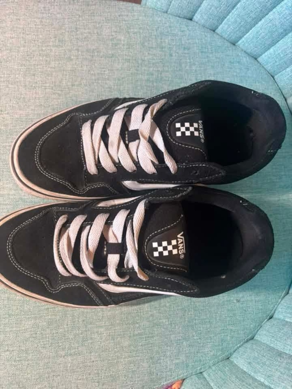 Vans Kids Black and White Low-Top Skate Sneakers